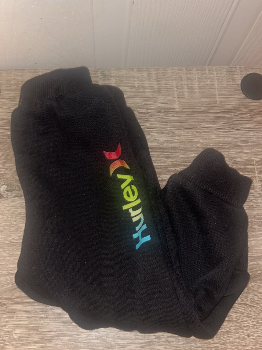 Hurley Black pants with Rainbow Gradient Logo